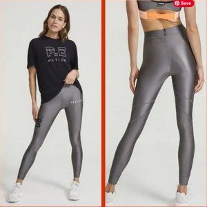 P.E NATION Rollout High Rise  Legging in Silver Metallic Sml